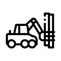 Logging machine icon vector outline illustration