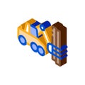 Logging machine isometric icon vector illustration