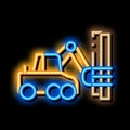 logging machine neon glow icon illustration