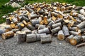 Logging and storage of firewood Royalty Free Stock Photo