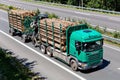 Logging truck on motorway