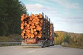 Logging Truck on Rural Road Royalty Free Stock Photo