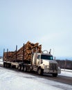 Logging truck snow Royalty Free Stock Photo