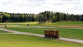 Logging truck on road Royalty Free Stock Photo