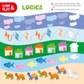 Logic Color Chain Kid Game Printable Worksheet