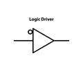 Logic driver. electronic symbol. Illustration of basic circuit symbols. Electrical symbols, study content of physics students.