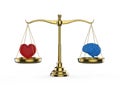 Logic and emotion balance concept