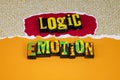 Logic emotion psychology creative brain mind intelligence idea Royalty Free Stock Photo