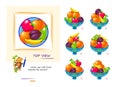 Logic game for children and adults. Which vase with fruits matches the picture? Top view puzzle. 3D maze. Page for brain teaser Royalty Free Stock Photo