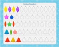 Logic game for children. Continue the pattern of Christmas tree decorations in the sequence presented in the sample