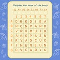 Logic game for children. Decipher the name of the berry Royalty Free Stock Photo