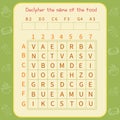 Logic game for children. Decipher the name of the food Royalty Free Stock Photo