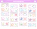 logic game for children. find and connect identical shapes