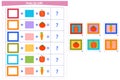 Logic game for children. Fold the elements and choose the answer from the options