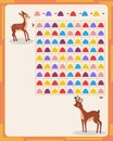 Logic game for children. lead the fawn to the mother according to the specified pattern