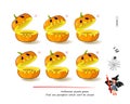 Logic game for smartest. 3D Halloween puzzle. Find one pumpkin which can`t be closed. Printable page for brain teaser book.