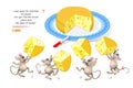 Logic game for smartest. 3D puzzle. Can you find the mouse which stole the piece of cheese? Play online. Developing spatial