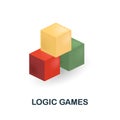 Logic Games icon. 3d illustration from back to school collection. Creative Logic Games 3d icon for web design, templates