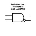 Logic Gate NAND and AND gate. electronic symbol of open switch Illustration of basic circuit symbols.