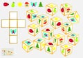 Logic puzzle. Find four identical cubes. Draw their pattern.