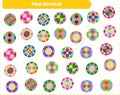 Logic puzzle game for children and adults. Find identical circles and connect them with a line.