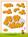 Logic puzzle game for children and adults. Find place for all geometrical figures to complete empty places in honeycombs.