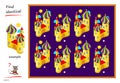 Logic puzzle game for children and adults. Find reflection of castle identical the example.