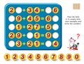 Logic puzzle game for children and adults. Place balls in to empty slots, solve examples and write the numbers.