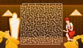 Logic puzzle game for kids, help archaelogist to find way to the mummy in pyramid, ancient egypt concept, explorer