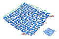 Logic puzzle game with labyrinth for children and adults. Help the train find the way through the tunnel from start to finish.