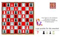 Logic puzzle game for smartest. Move figures on chessboard in 5 moves so you get 1 horizontal and 1 vertical line.