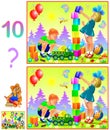 Logic puzzle game for young children. Need to find ten differences.