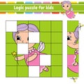 Logic puzzle for kids. Education developing worksheet. Learning game for children. Activity page. For toddler. Riddle for