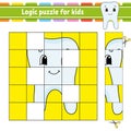 Logic puzzle for kids. Education developing worksheet. Learning game for children. Activity page. For toddler. Riddle for