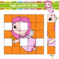 Logic puzzle for kids. Education developing worksheet. Learning game for children. Activity page. For toddler. Riddle for