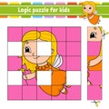 Logic puzzle for kids. Education developing worksheet. Learning game for children. Activity page. For toddler. Riddle for