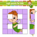 Logic puzzle for kids. Education developing worksheet. Learning game for children. Activity page. For toddler. Riddle for