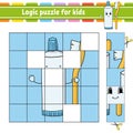 Logic puzzle for kids. Education developing worksheet. Learning game for children. Activity page. For toddler. Riddle for