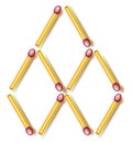 Logic puzzle. Move two matchsticks to make six rhombuses.