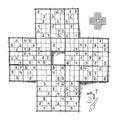 Logic Sudoku game for children and adults. Big size puzzle with 4 squares, difficult level. Printable page for kids brain teaser