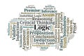 Logic Word Cloud. Core Concepts of Formal Reasoning and Analytical Philosophy Royalty Free Stock Photo