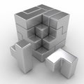 Logical cube puzzle Royalty Free Stock Photo