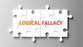 Logical Fallacy complex like a puzzle - pictured as word logical fallacy on a puzzle pieces Royalty Free Stock Photo