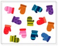 A logical game for children. find a pair for a mitten. vector isolated on a white background