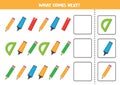 Logical game with pencils, highlighters and rulers. Continue the sequence.