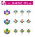 Attention tasks for children. Logical puzzle game. Royalty Free Stock Photo