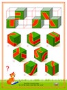Logical puzzle game for children. Find the correct place for all the cubes and read the word. Study English.