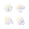 Logical and rational thinking linear vector icons set