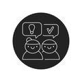 Logical reasoning black glyph icon. Soft skills. Pictogram for web, mobile app, promo.