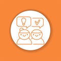 Logical reasoning color Characters glyph icon. Soft skills.